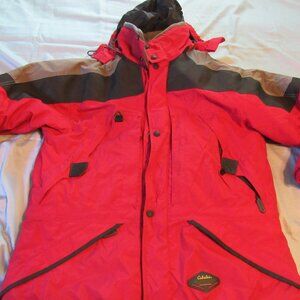 Mens Cabelas Dry Plus Waterproof Heavy Winter Jacket / Coat Sz L Red